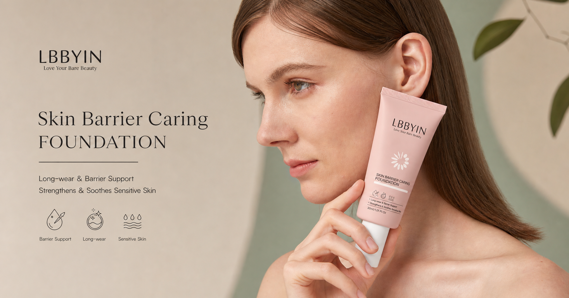 LBBYIN Barrier Repairing Liquid Foundation | Hydrating & Non-Irritating